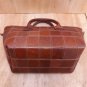 Small patchwork leather bag, plain brown color, nabati leather