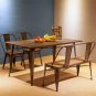 TREXM Rustic Vintage Style Distressed Dining Table Bench with Wooden Seat Panel