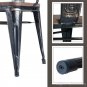 TREXM Rustic Vintage Style Distressed Dining Table Bench with Wooden Seat Panel
