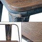 TREXM Rustic Vintage Style Distressed Dining Table Bench with Wooden Seat Panel