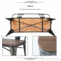 TREXM Rustic Vintage Style Distressed Dining Table Bench with Wooden Seat Panel