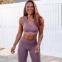 US STOCK Seamless Gym Sets Nylon Woman Sportswear 2 Piece Exercise Leggings