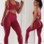 US STOCK Seamless Gym Sets Nylon Woman Sportswear 2 Piece Exercise Leggings