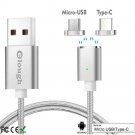 Magnetic Type-C Micro USB LED Fast Charging Charger Cable Wire Data Sync