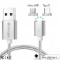 Magnetic Type-C Micro USB LED Fast Charging Charger Cable Wire Data Sync