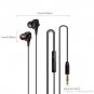 3.5mm HIFI Dual Driver Wired Earphone In-Ear Stereo Bass Sport Headset Wired MIC