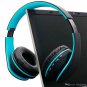 HY-811 Foldable FM Stereo MP3 Player Wired Bluetooth Headset Black & Blue