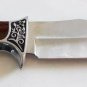 Home knife with wooden handle and handmade decoration