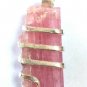 17 ct Sterling Silver Wire Wrap Pendant Pink Color Tourmaline Crystal,Necklace