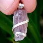18.5 ct Sterling Silver Wire Wrap Pendant Pink Clean Tourmaline Crystal Necklace