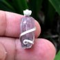 18.5 ct Sterling Silver Wire Wrap Pendant Pink Clean Tourmaline Crystal Necklace