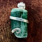 13.10 Watermelon Tourmaline Slice in Sterling Silver Art Wrap Pendant