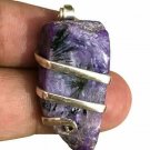 54 ct Natural Russia Charoite Crystal Gems in Sterling Silver Art Wrap Pendant