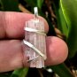 30 ct Sterling Silver Wire Wrapped Pendant / Natural Pink Tourmaline Pendant