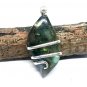 55 ct Natural Royal Labradorite Forged Sterling Silver Art Wrap Pendant