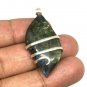 55 ct Natural Royal Labradorite Forged Sterling Silver Art Wrap Pendant