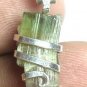 11.60 ct Watermelon Tourmaline Crystal in Sterling Silver Art Wrap Pendant