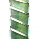 39.10 carat Bi Color Fluorite in Hand Forged Sterling Silver Art Wrap Pendant