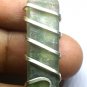 39.10 carat Bi Color Fluorite in Hand Forged Sterling Silver Art Wrap Pendant