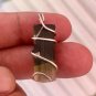 33.0 ct Sterling Silver Wire Wrap Pendant Tri Color Tourmaline Crystal Necklace
