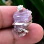22.20 ct Sterling Silver Wire Wrap Pendant Natural Pink Tourmaline Crystal