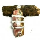 21 ct Sterling Silver Wire Wrap Pendant Natural Rhodochrosite Crystal,Necklace