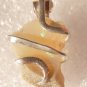 7.00 carat Sterling Silver Wire Wrap Pendant Opal Crystal Necklace