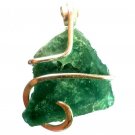13.80 Green Tourmaline Slice Sterling Silver Art Wrap Pendant Neclkace