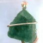 13.80 Green Tourmaline Slice Sterling Silver Art Wrap Pendant Neclkace