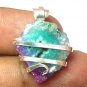 21 ct SOLAR QUARTZ DRUZY IN SILVER WIRE WRAP PENDANT