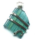 9.20 Carats Natural Paraiba Tourmaline Crystal in Silver Wire wrap Art /Necklace