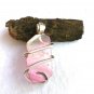10.90 carat Flawless Tourmaline Slice Sterling Silver Art Wrap Pendant Necklace