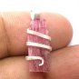 10.5 ct Sterling Silver WireWrap Pendant Pink Color Tourmaline Crystal,Handmade