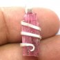 10.5 ct Sterling Silver WireWrap Pendant Pink Color Tourmaline Crystal,Handmade