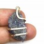 50 ct Natural Royal Tanzanite Forged Sterling Silver Art Wrap Pendant