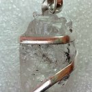 22 ct Sterling Silver Wire Wrap Pendant W/ Natural Diamond Quartz,Handmade
