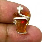 8.4 ct Sterling Silver Wire Wrap Pendant Opal Crystal,Handmade Necklace