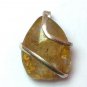 15.3 ct Sterling Silver Wire Wrap Pendant W/ Natural Rutiled Gem Quartz