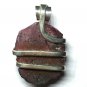 16.40 ct Natural Rough Ruby Crystal in Sterling Silver Pendant Wrap