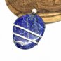 136 ct Sterling Silver Wire Wrapped Pendant Lapis Lazuli Crystal Necklace