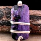 34 ct Natural Russia Charoite Crystal Gems in Sterling Silver Art Wrap Pendant