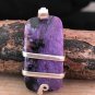 34 ct Natural Russia Charoite Crystal Gems in Sterling Silver Art Wrap Pendant