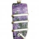 57 ct Natural Russia Charoite Crystal Gems in Sterling Silver Art Wrap Pendant
