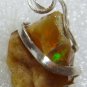 10.9 ct Sterling Silver Wire Wrap Pendant Opal Crystal,Necklace