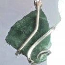 14.60 Bi color Tourmaline Slice Sterling Silver Art Wrap Pendant / Necklace