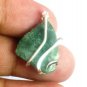 14.60 Bi color Tourmaline Slice Sterling Silver Art Wrap Pendant / Necklace