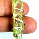39 ct Sterling Silver Wire Wrap Pendant W/ AURA QUARTZ Necklace