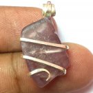 24.90 ct Purple Fluorite in Hand Forged Sterling Silver Art Wrap Pendant