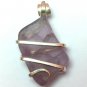 24.90 ct Purple Fluorite in Hand Forged Sterling Silver Art Wrap Pendant