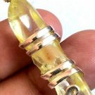 31 ct Sterling Silver Wire Wrap Pendant W/ AURA QUARTZ Necklace